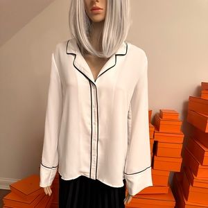 Lush white button down top size s